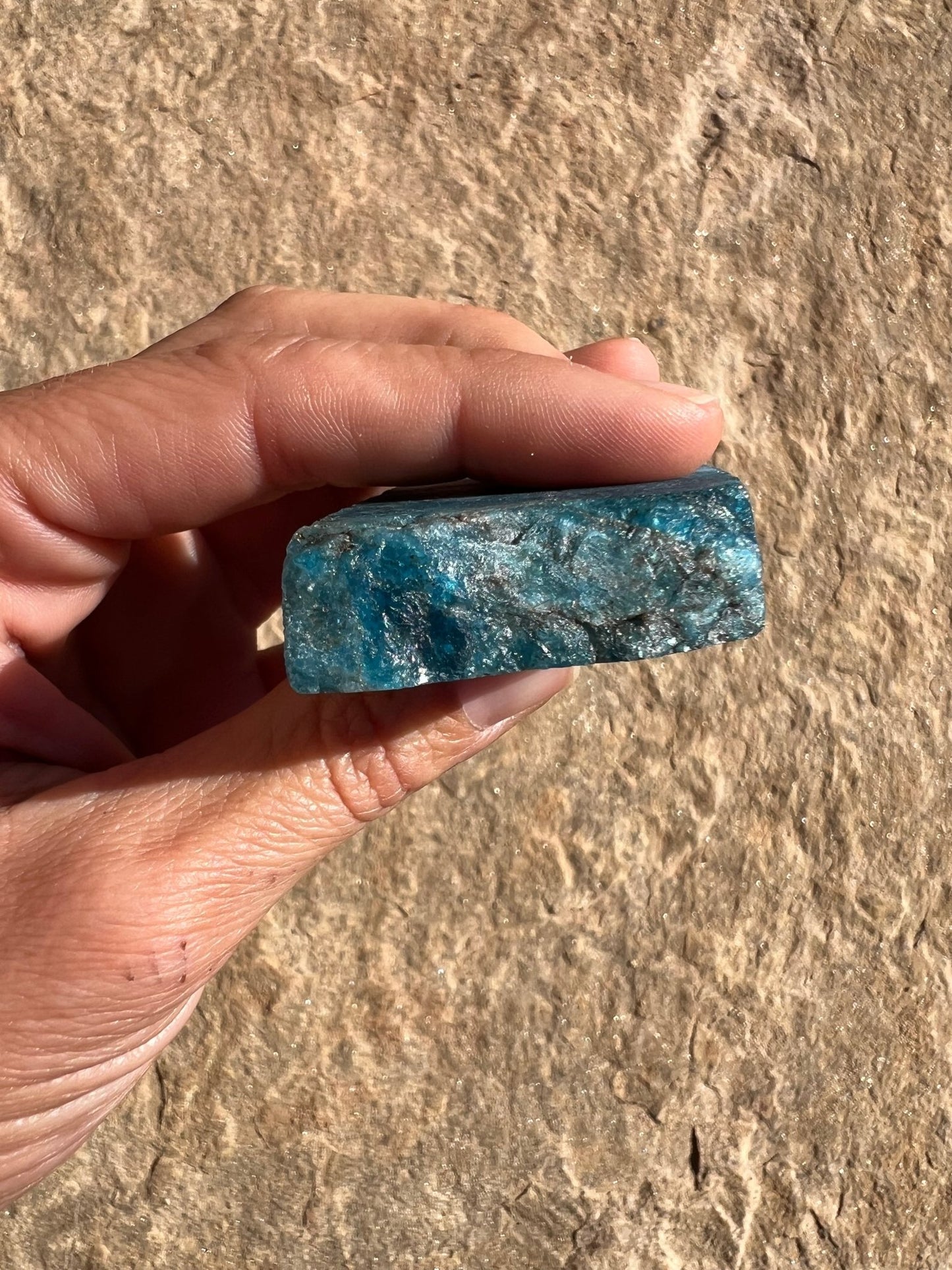 Polished Blue Apatite Slab 84g - Purple Door Alchemy