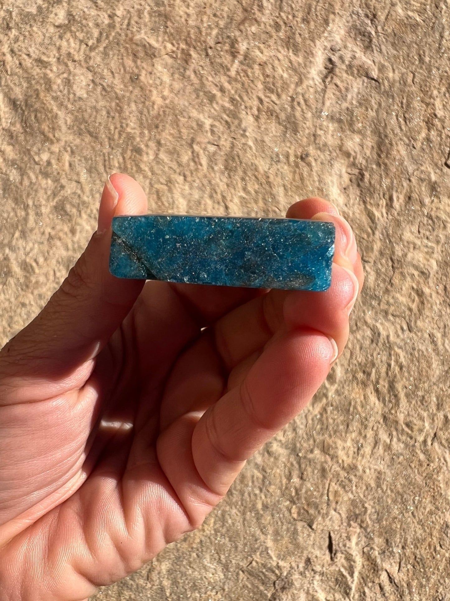 Polished Blue Apatite Slab 84g - Purple Door Alchemy