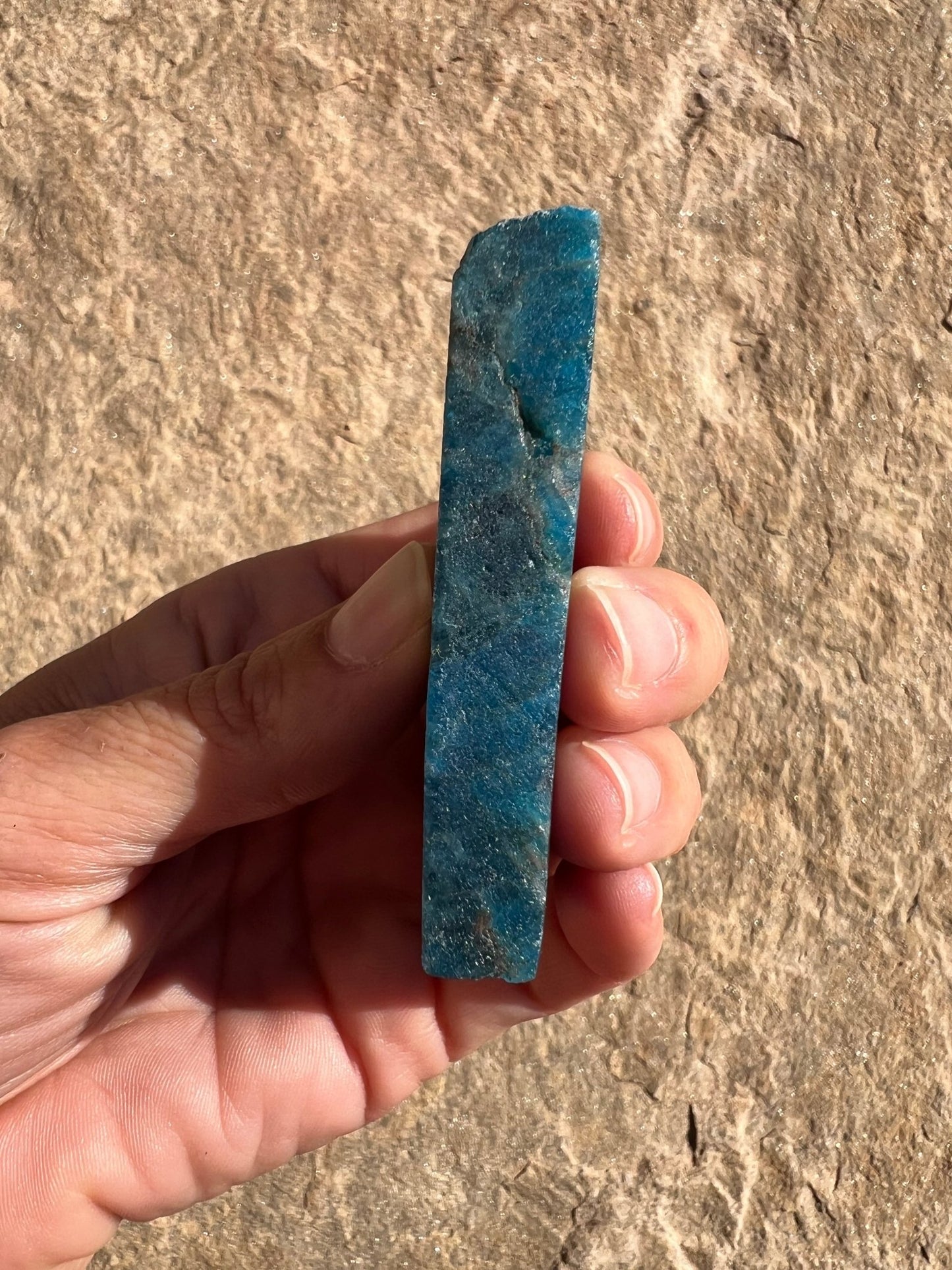 Polished Blue Apatite Slab 84g - Purple Door Alchemy