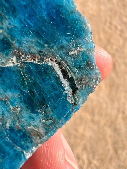 Polished Blue Apatite Slab 84g - Purple Door Alchemy