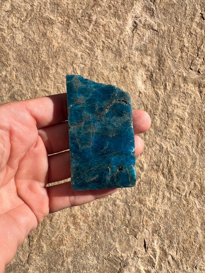 Polished Blue Apatite Slab 84g - Purple Door Alchemy