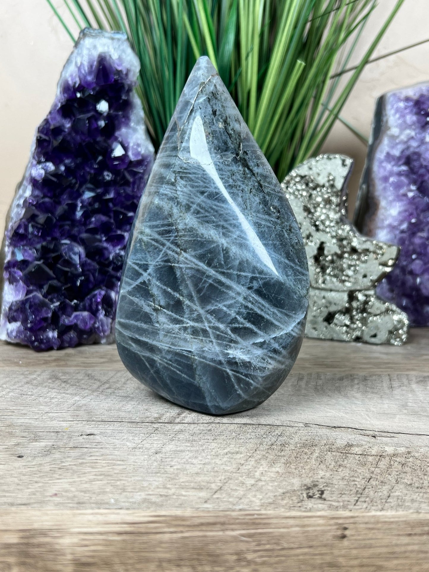 Polished Blue Labradorite Flame 5.7in - Purple Door Alchemy