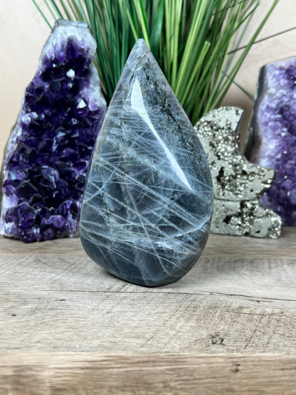 Polished Blue Labradorite Flame 5.7in - Purple Door Alchemy