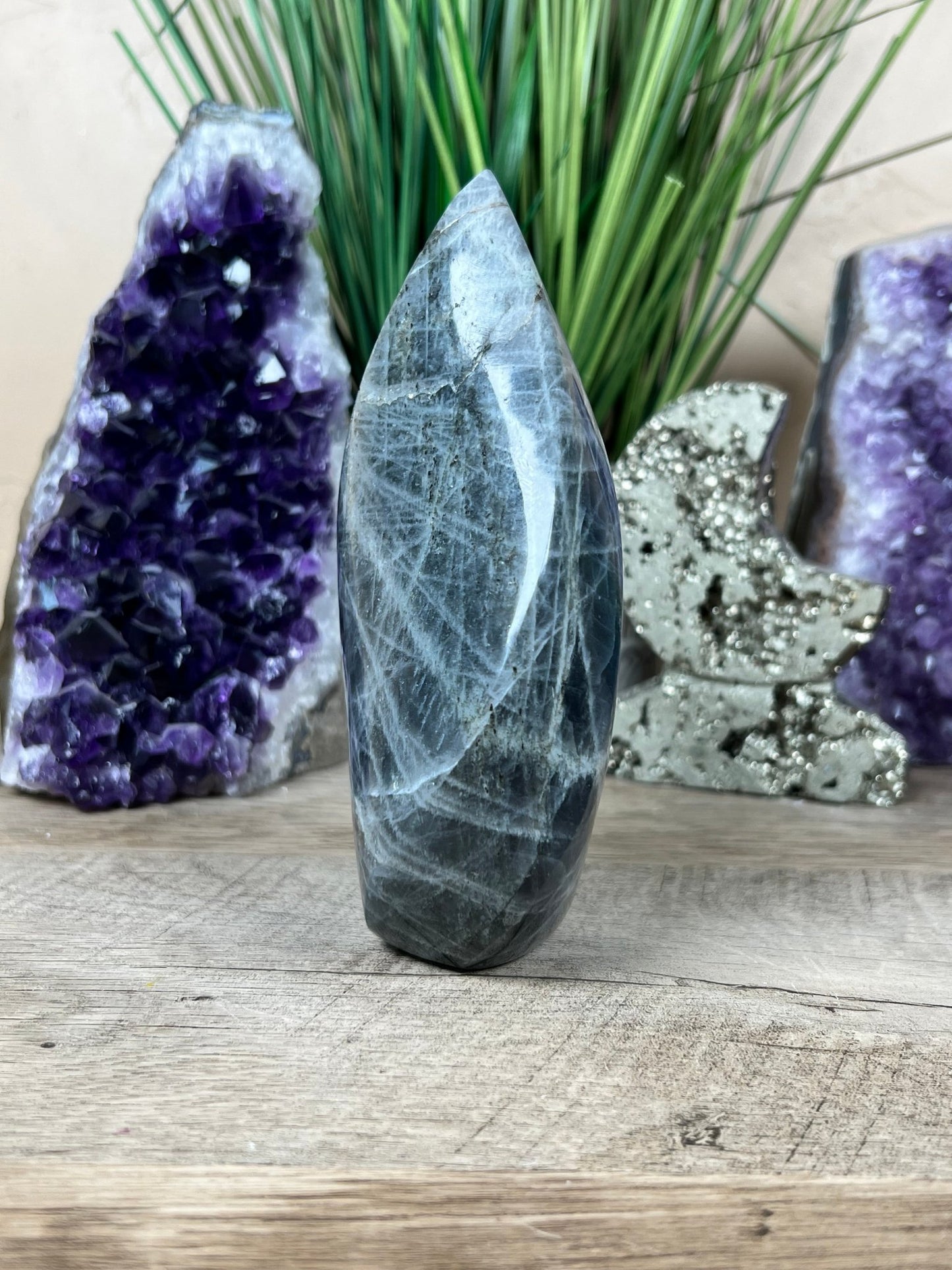 Polished Blue Labradorite Flame 5.7in - Purple Door Alchemy