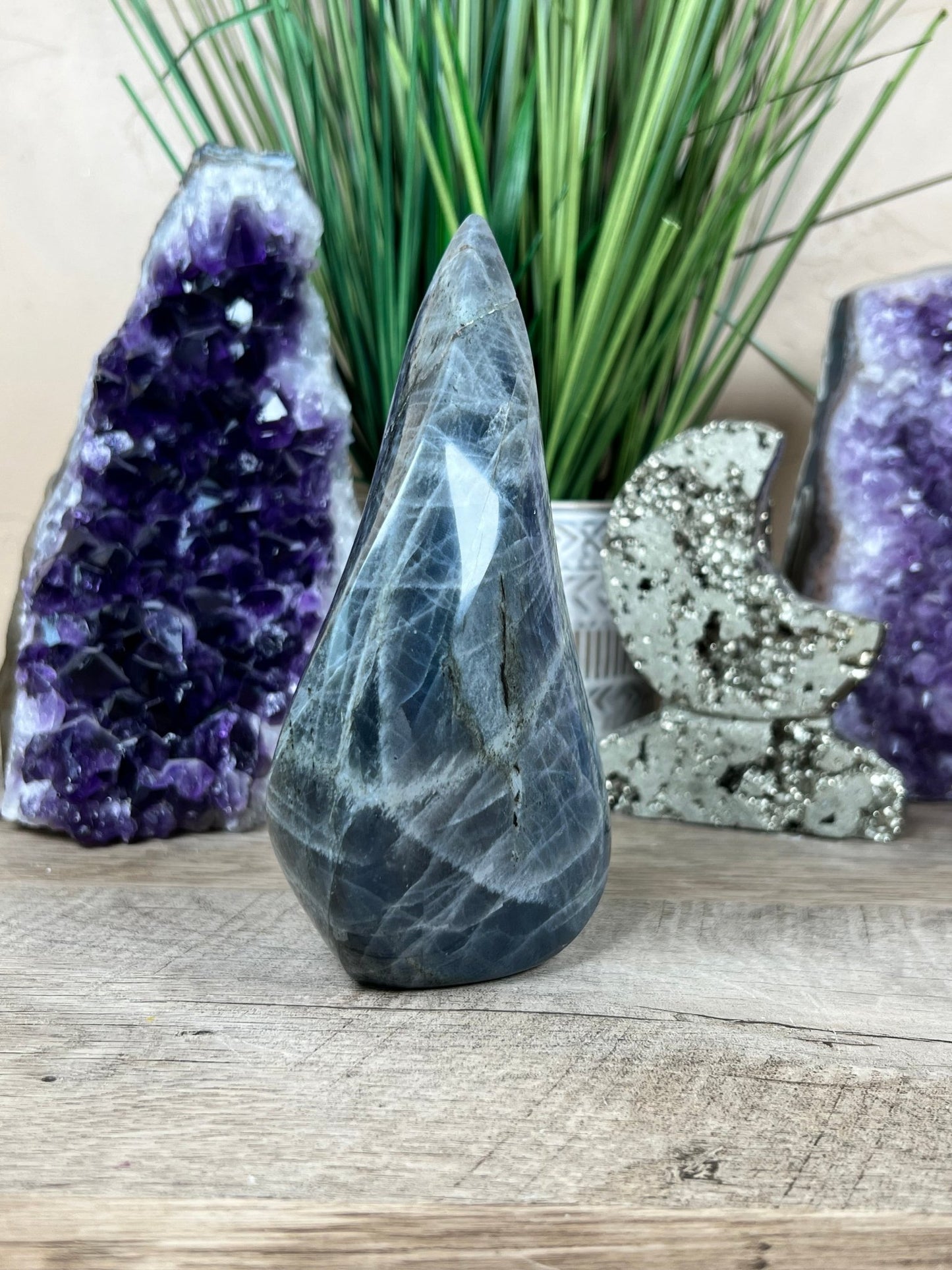 Polished Blue Labradorite Flame 5.7in - Purple Door Alchemy