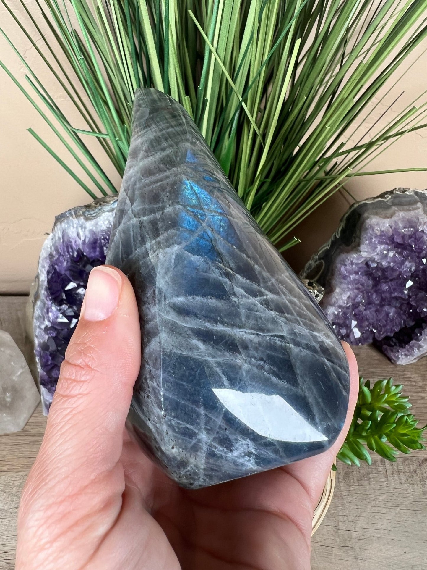 Polished Blue Labradorite Flame 5.7in - Purple Door Alchemy