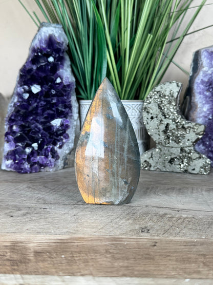 Polished Fire Labradorite Flame 4.2in - Purple Door Alchemy