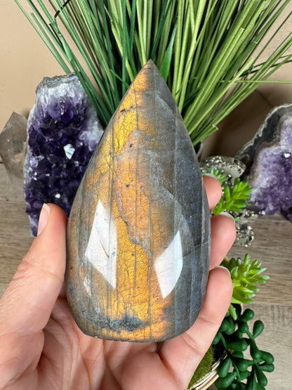 Polished Fire Labradorite Flame 4.2in - Purple Door Alchemy