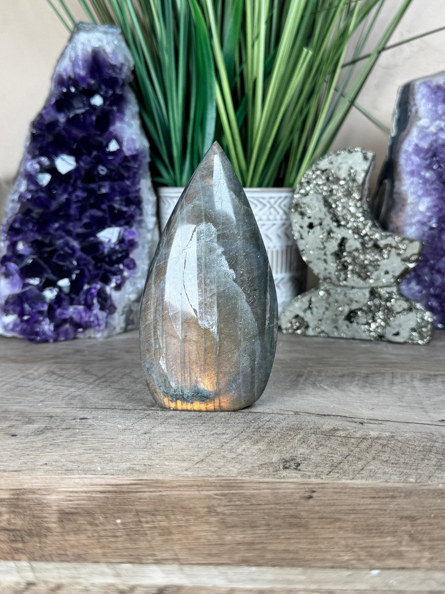 Polished Fire Labradorite Flame 4.2in - Purple Door Alchemy