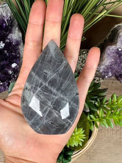 Polished Purple Labradorite Flame 3.4in - Purple Door Alchemy