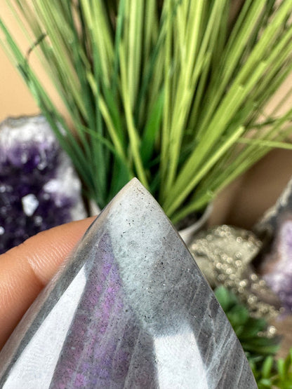 Polished Purple Labradorite Flame 3.4in - Purple Door Alchemy