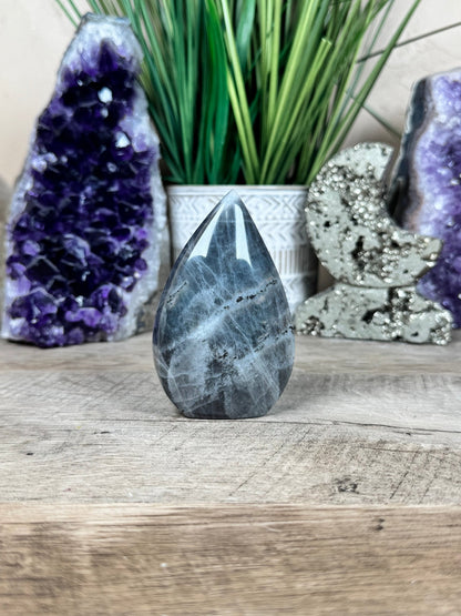 Polished Purple Labradorite Flame 3.4in - Purple Door Alchemy
