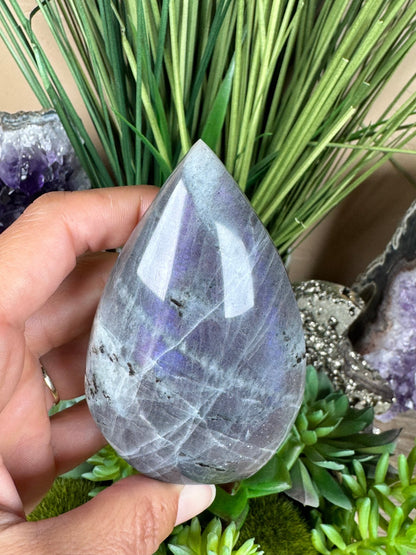 Polished Purple Labradorite Flame 3.4in - Purple Door Alchemy