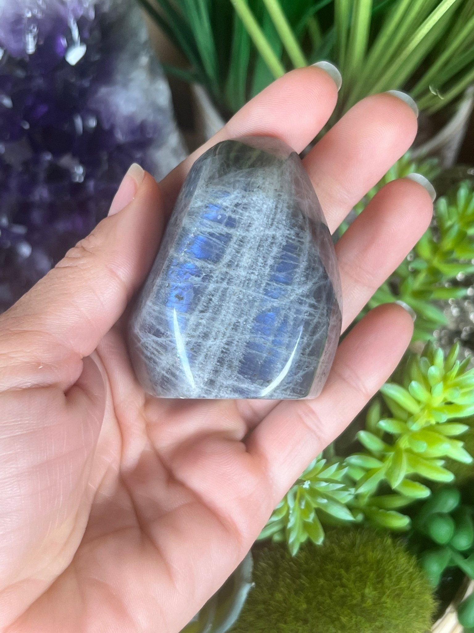 Polished Purple Labradorite Freeform 148g - Purple Door Alchemy