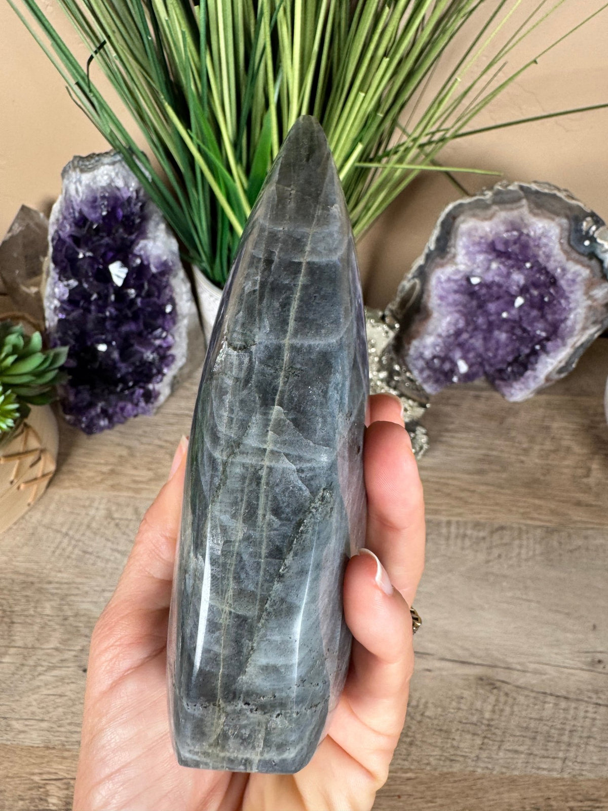 Polished Sunset Labradorite Flame 5.85in - Purple Door Alchemy