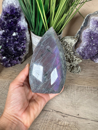 Polished Sunset Labradorite Flame 5.85in - Purple Door Alchemy
