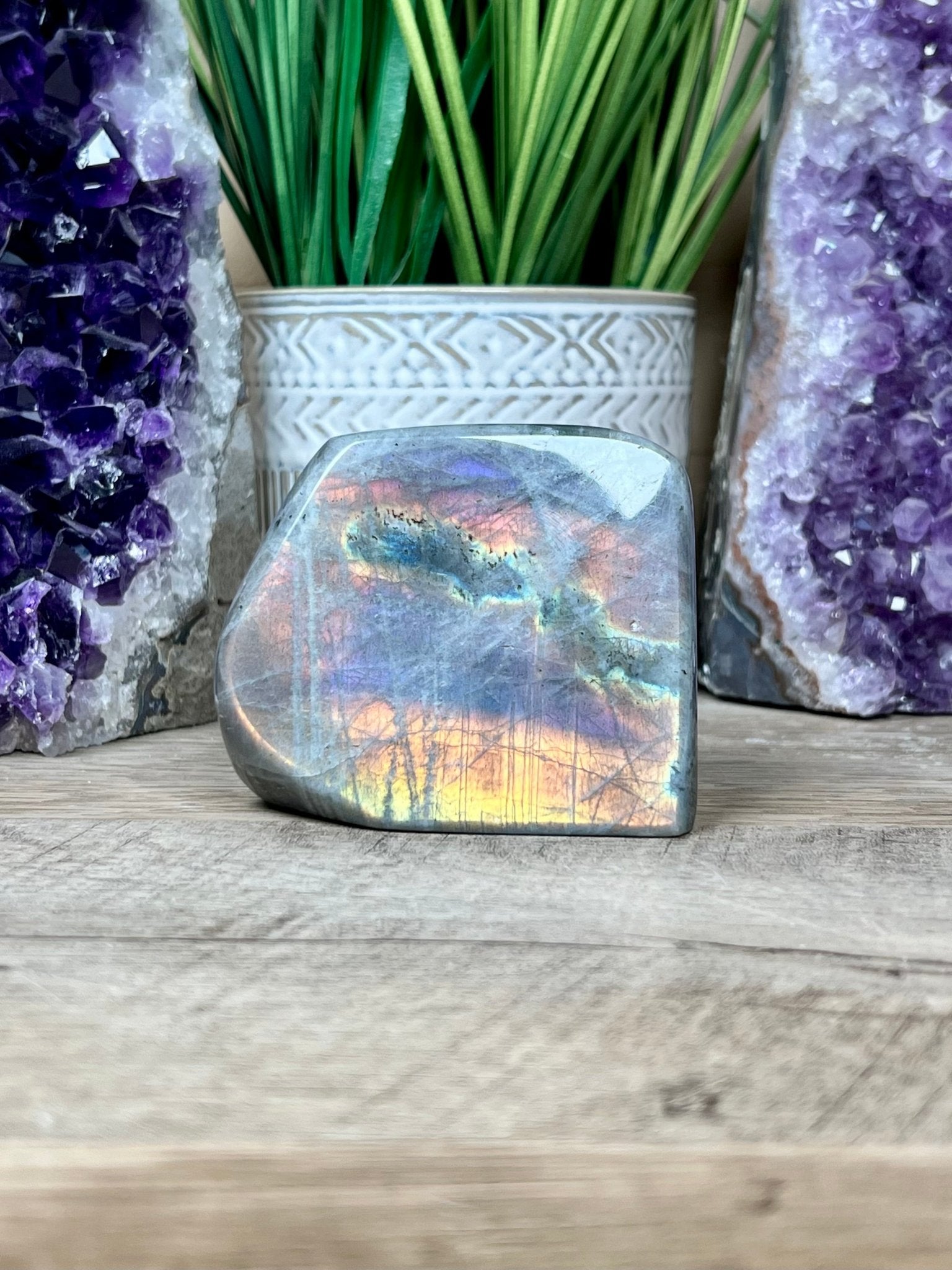 Polished Sunset Labradorite Freeform 373g - Purple Door Alchemy