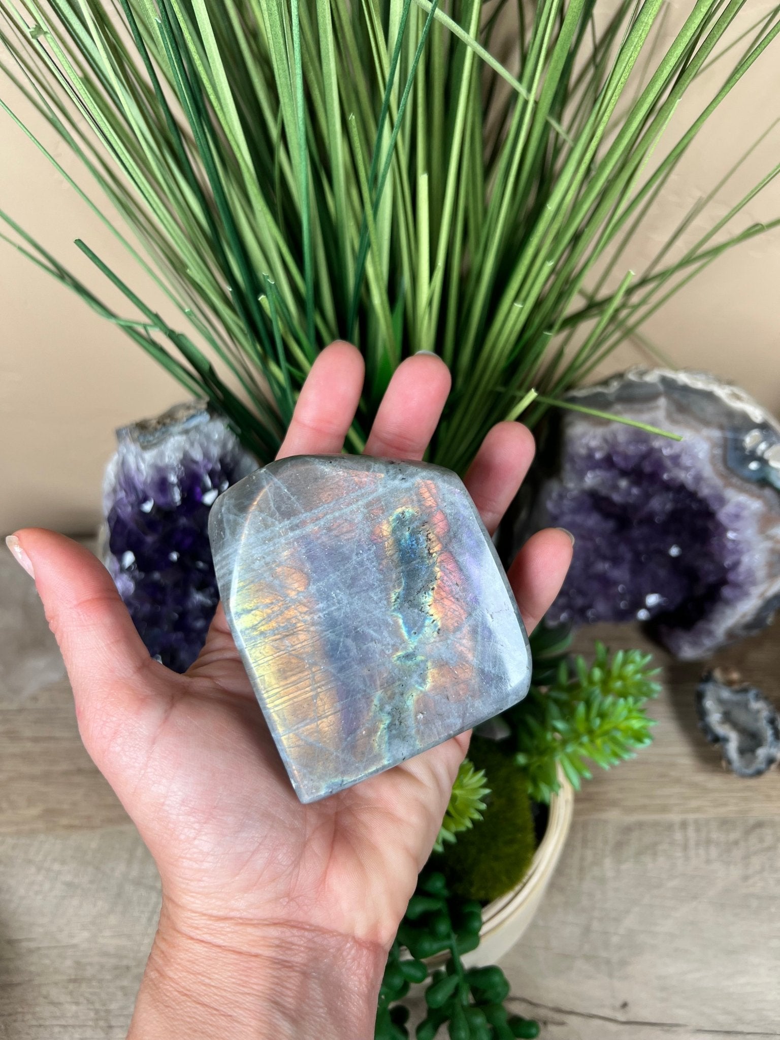 Polished Sunset Labradorite Freeform 373g - Purple Door Alchemy