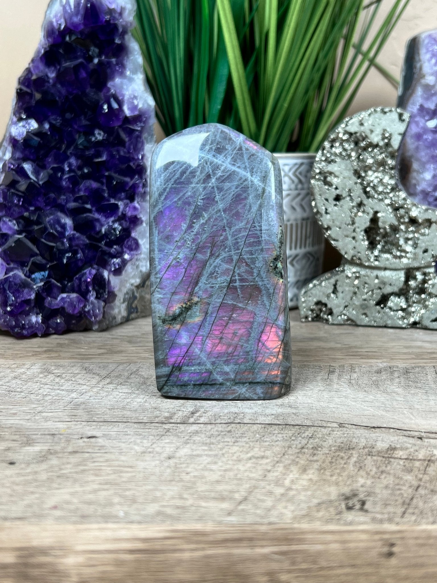 Polished Sunset Labradorite Freeform 437g - Purple Door Alchemy