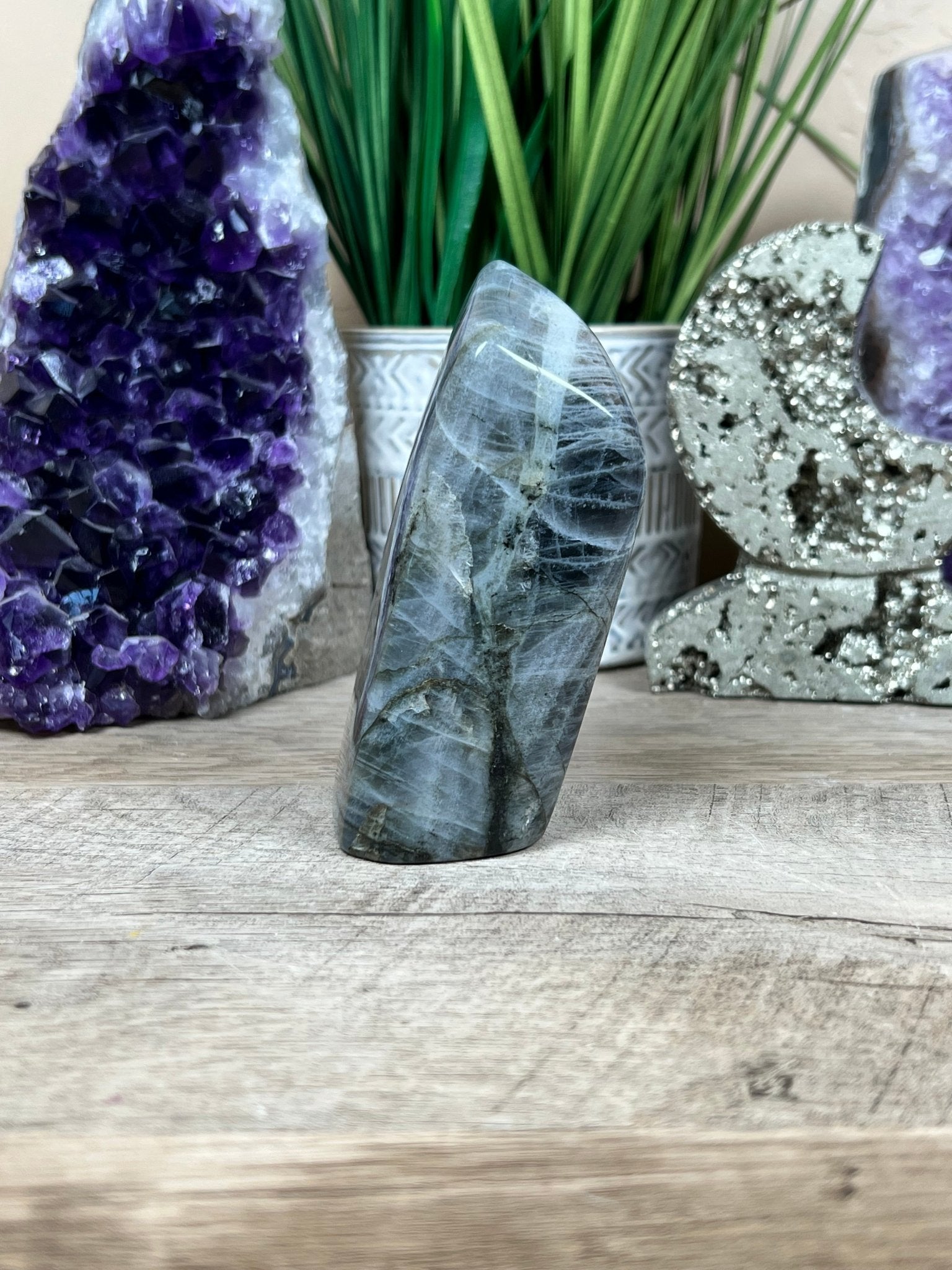 Polished Sunset Labradorite Freeform 437g - Purple Door Alchemy