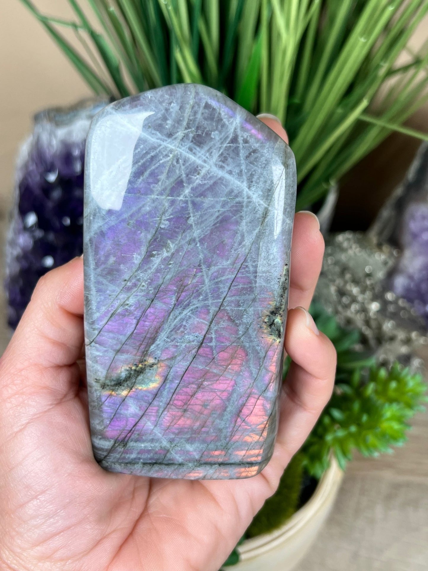 Polished Sunset Labradorite Freeform 437g - Purple Door Alchemy