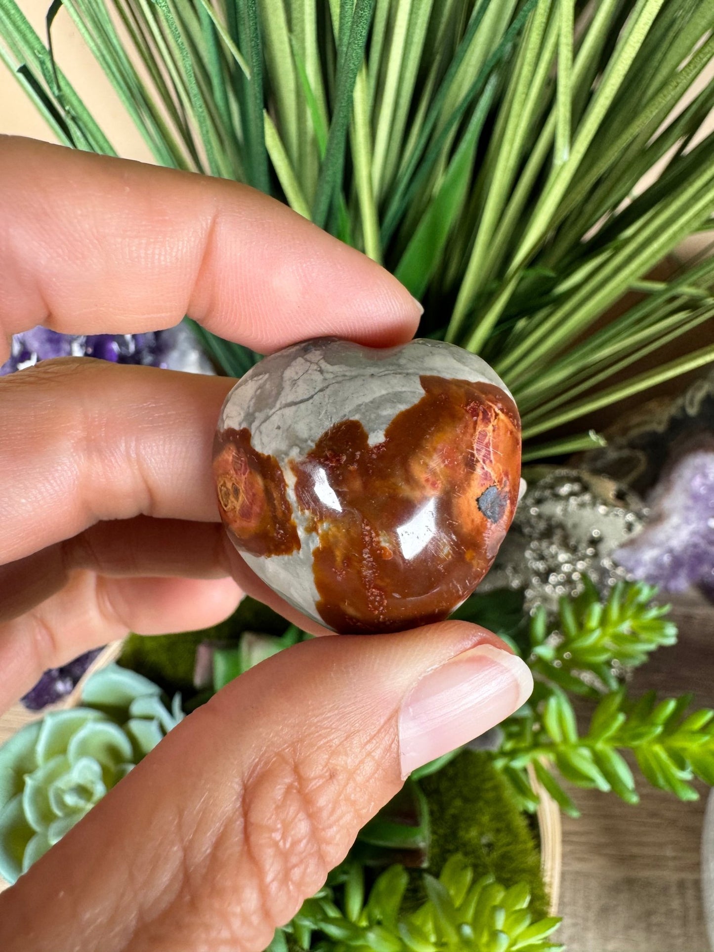 Polychrome Desert Jasper Heart - Purple Door Alchemy