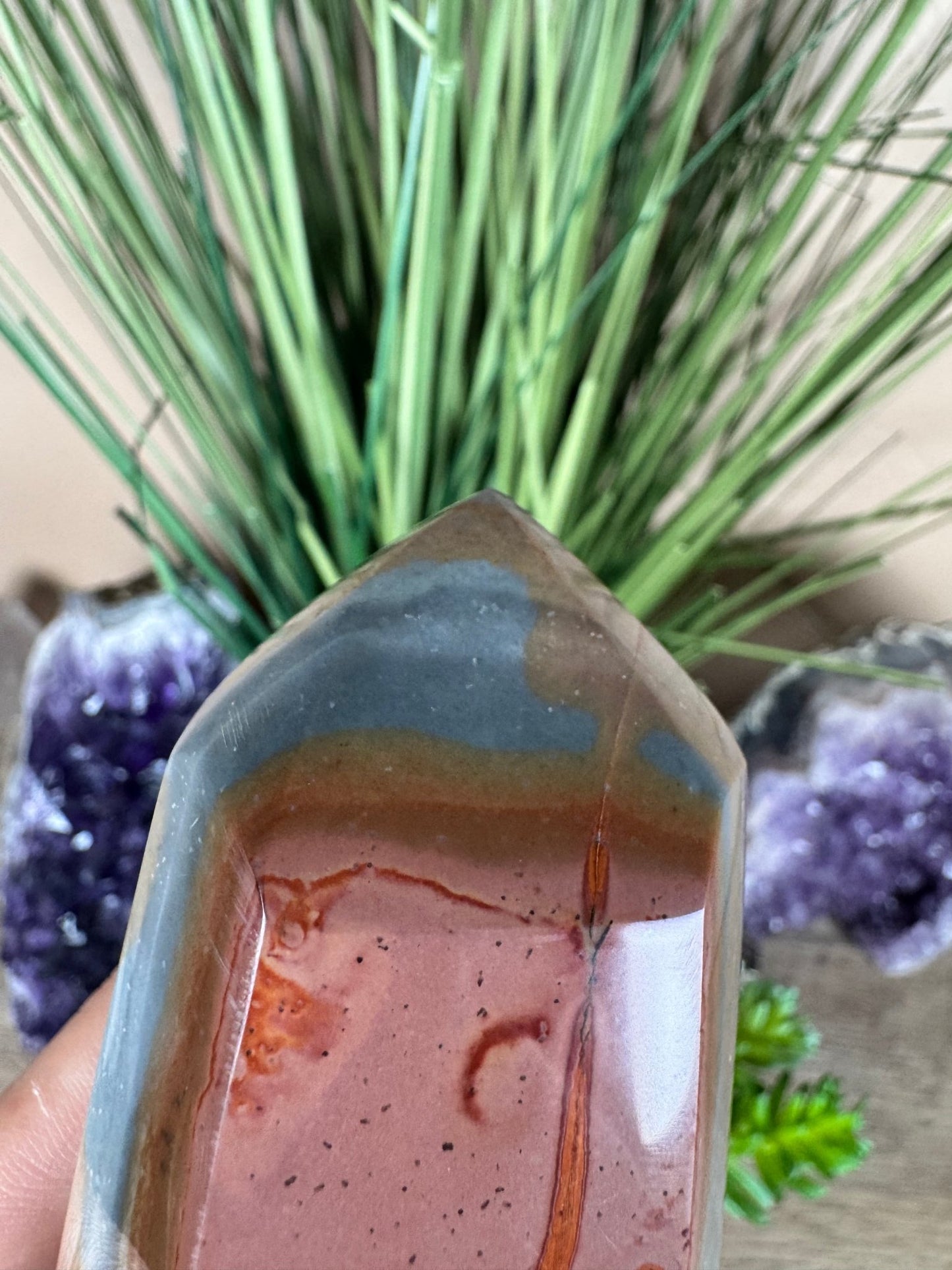 Polychrome Desert Jasper Point 103mm, 4in - Purple Door Alchemy
