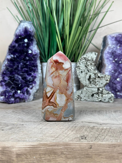 Polychrome Desert Jasper Point 103mm, 4in - Purple Door Alchemy