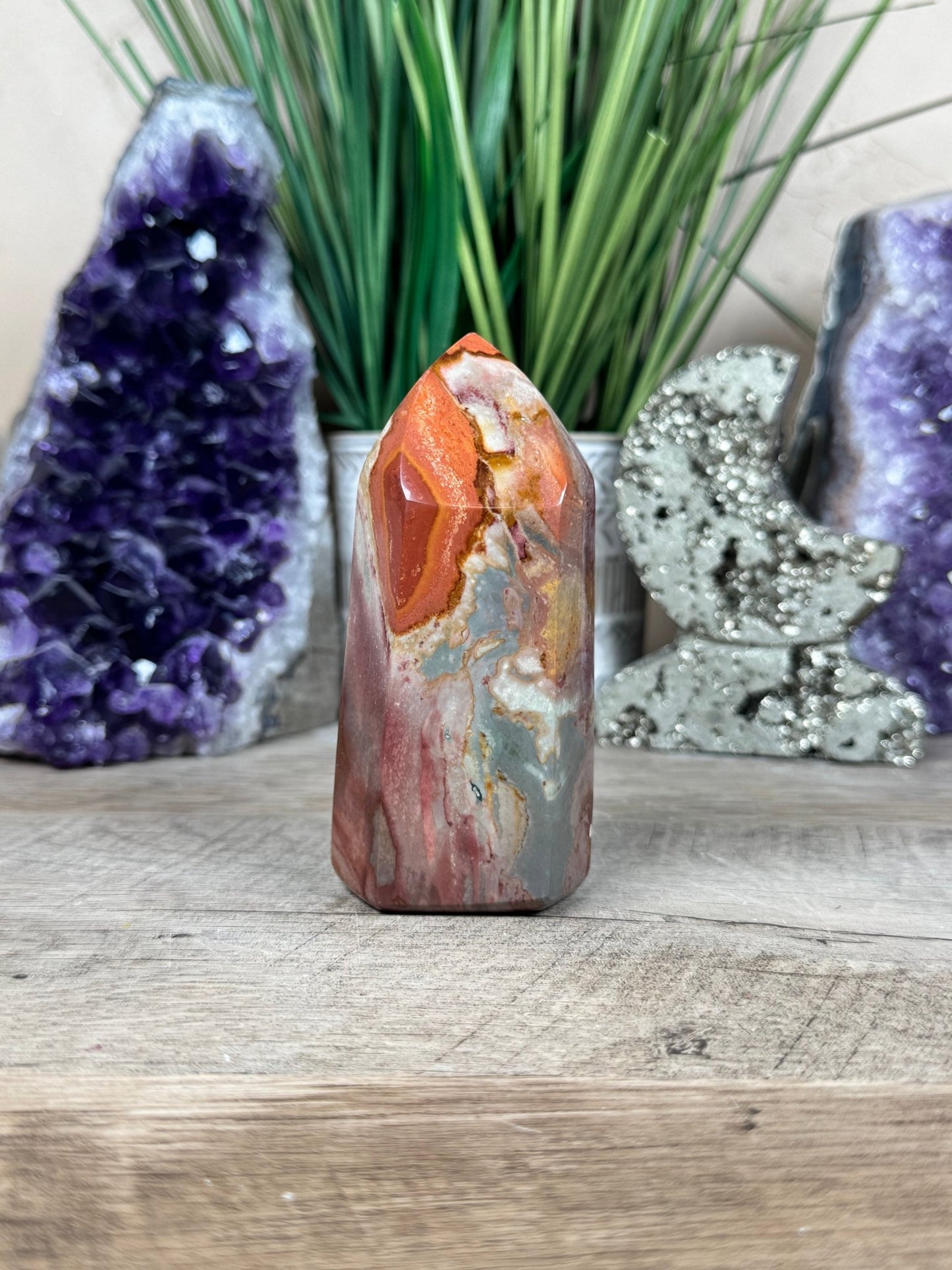 Polychrome Desert Jasper Point 105mm, 4in - Purple Door Alchemy