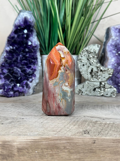 Polychrome Desert Jasper Point 105mm, 4in - Purple Door Alchemy