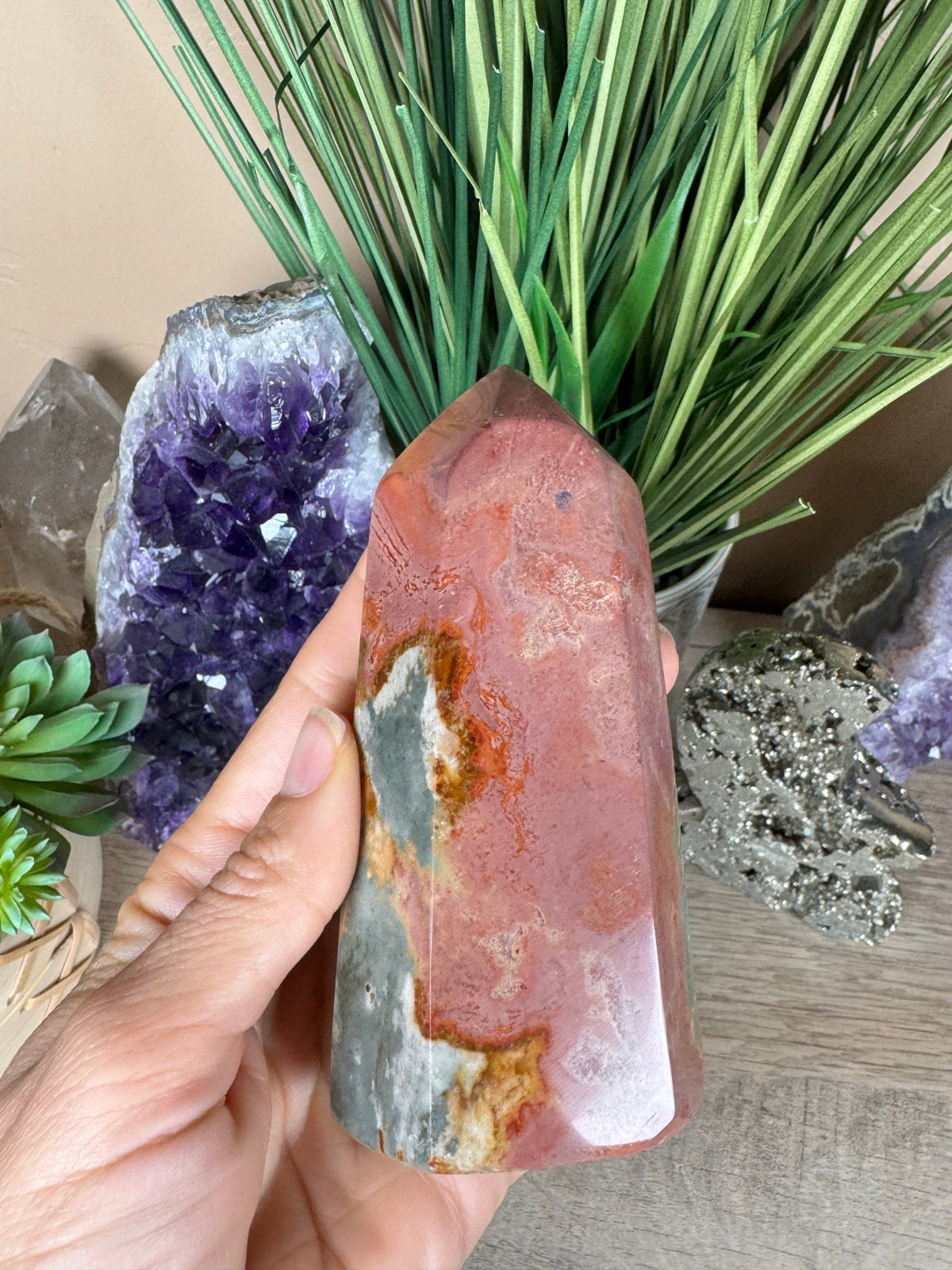 Polychrome Desert Jasper Point 115mm/4.5in - Purple Door Alchemy
