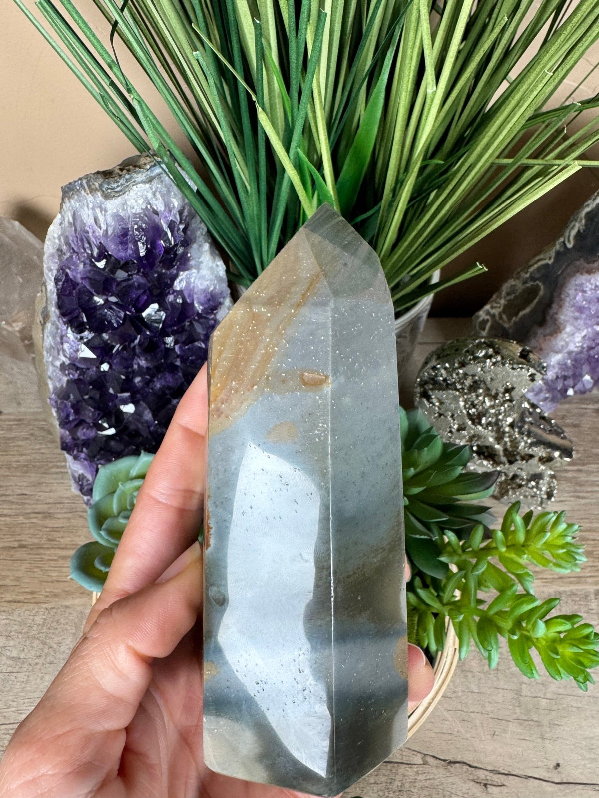 Polychrome Desert Jasper Point 120mm/4.72in - Purple Door Alchemy