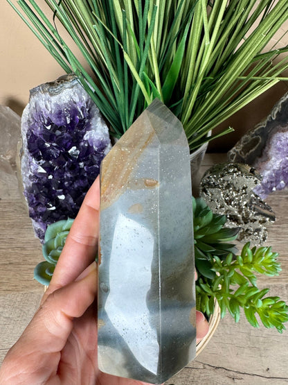 Polychrome Desert Jasper Point 120mm/4.72in - Purple Door Alchemy