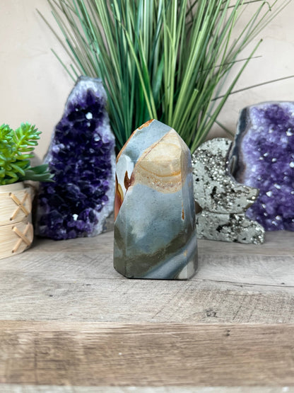 Polychrome Desert Jasper Point 120mm/4.72in - Purple Door Alchemy