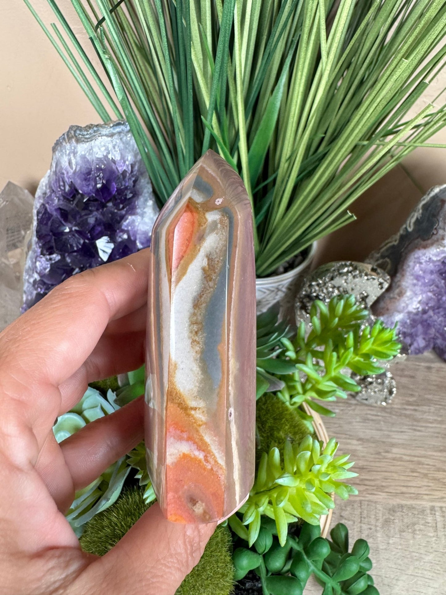 Polychrome Desert Jasper Point 95mm, 3.74in - Purple Door Alchemy