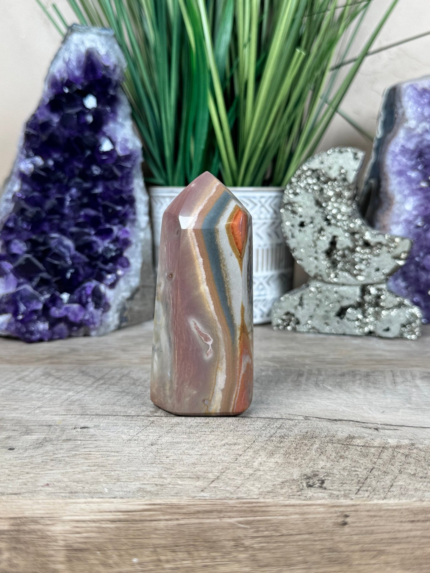 Polychrome Desert Jasper Point 95mm, 3.74in - Purple Door Alchemy