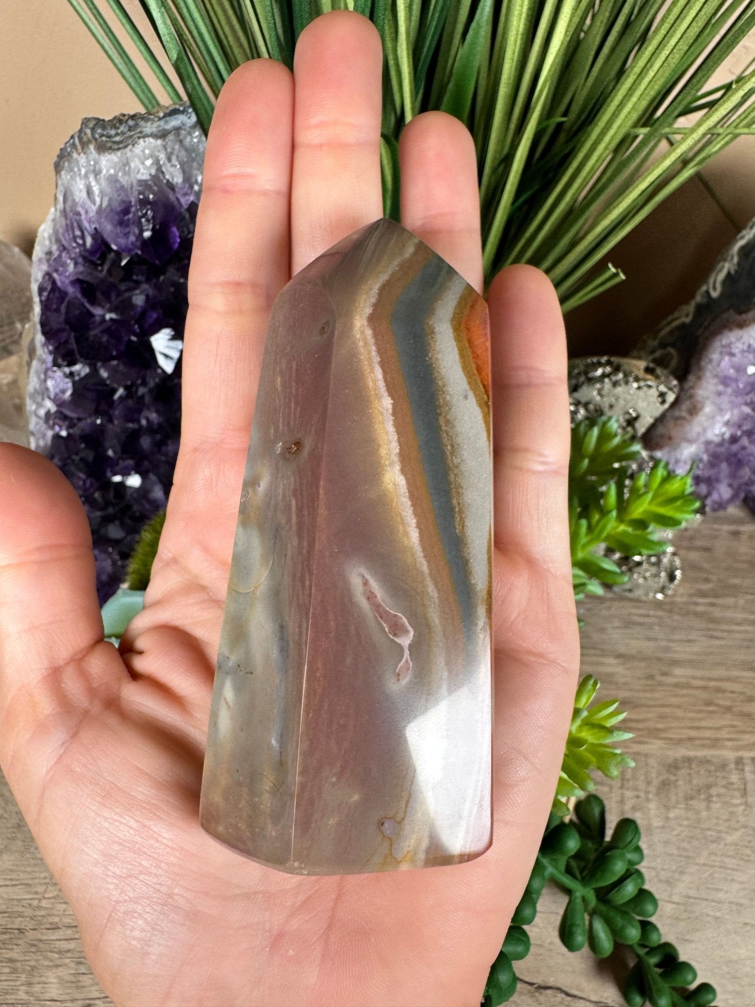 Polychrome Desert Jasper Point 95mm, 3.74in - Purple Door Alchemy