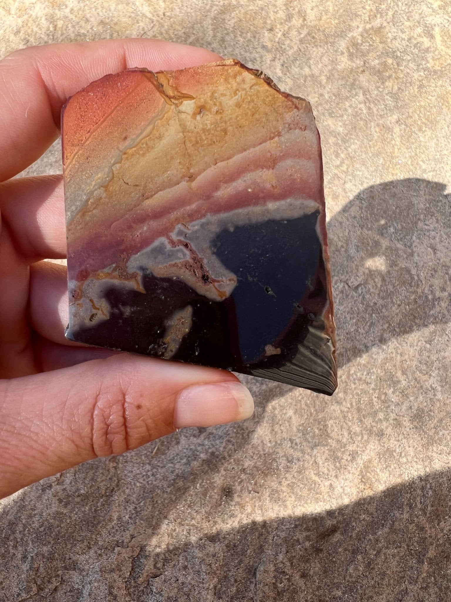 Polychrome Desert Jasper Polished Slab 82g - Purple Door Alchemy