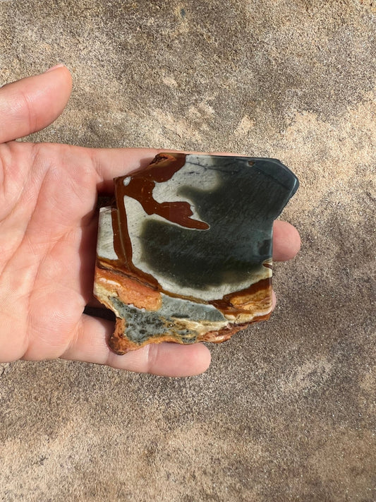 Polychrome Desert Jasper Polished Slab 88g - Purple Door Alchemy