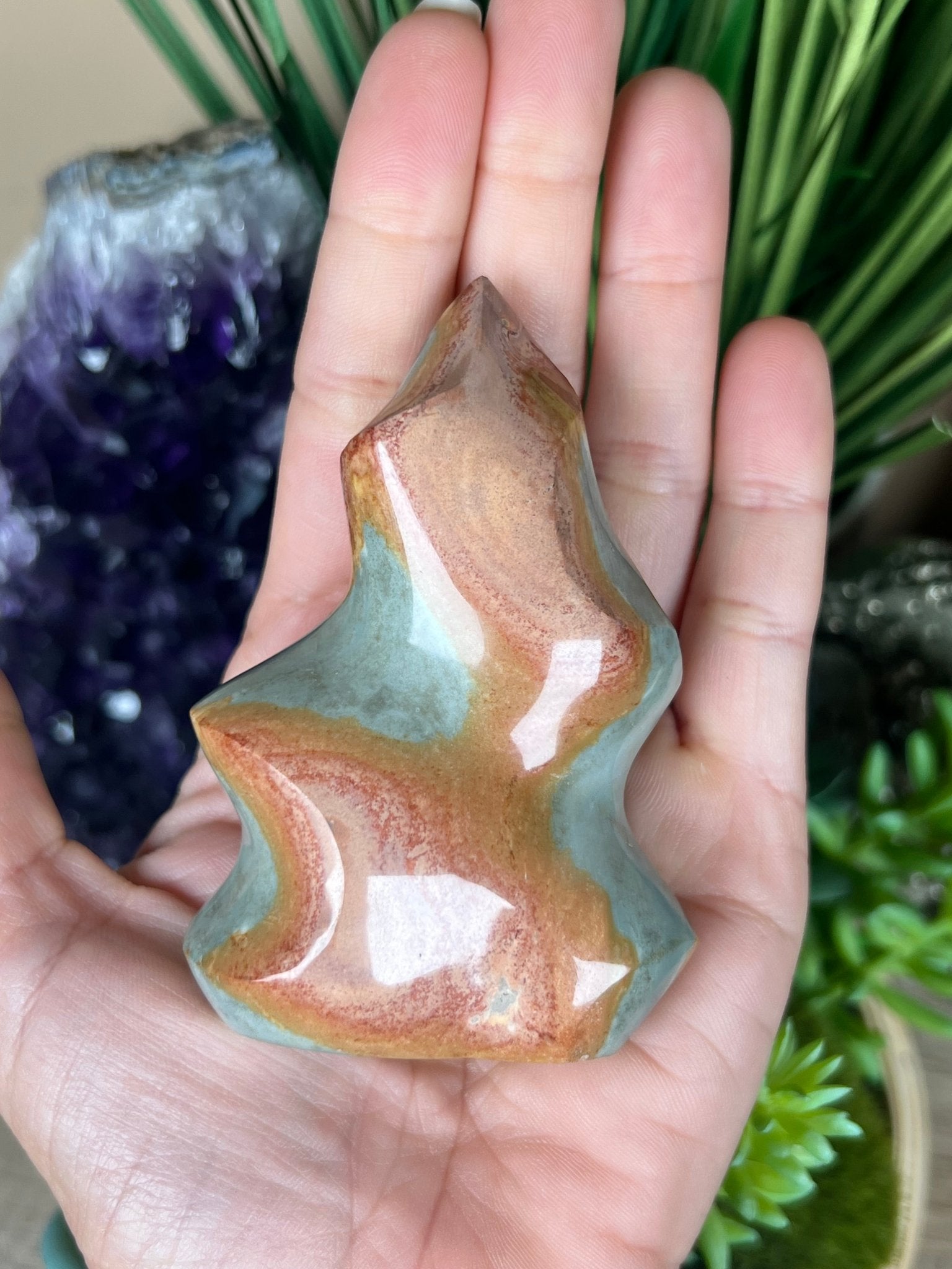 Polychrome Jasper Flame 3.2in - Purple Door Alchemy