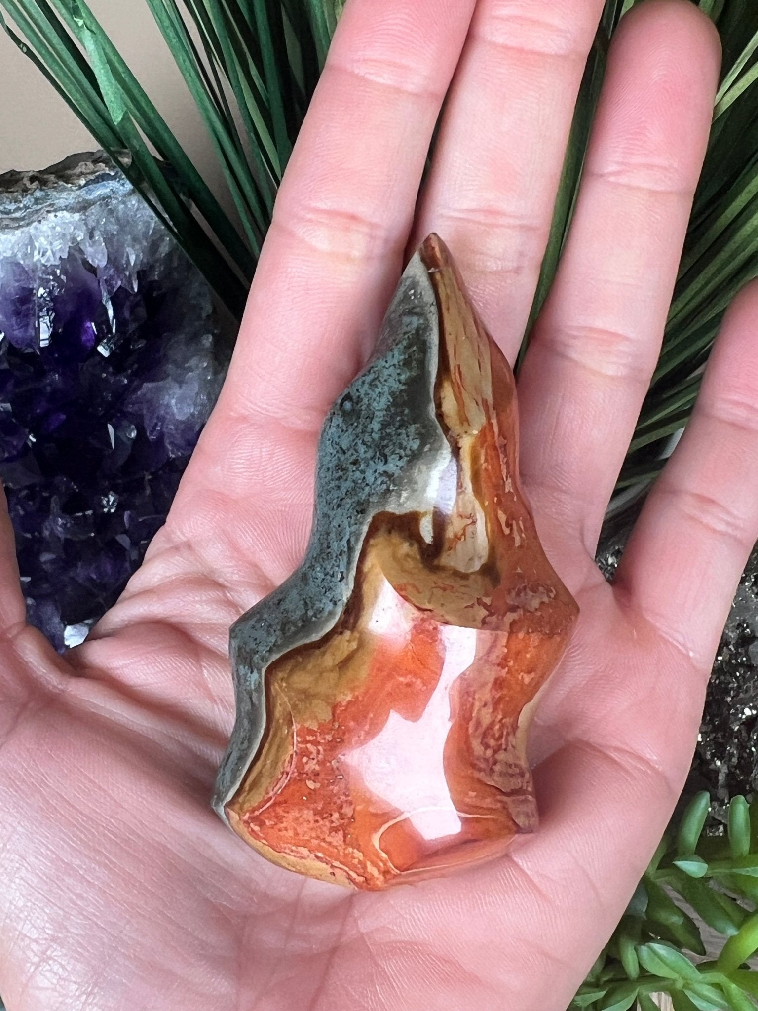 Polychrome Jasper Flame 3in - Purple Door Alchemy