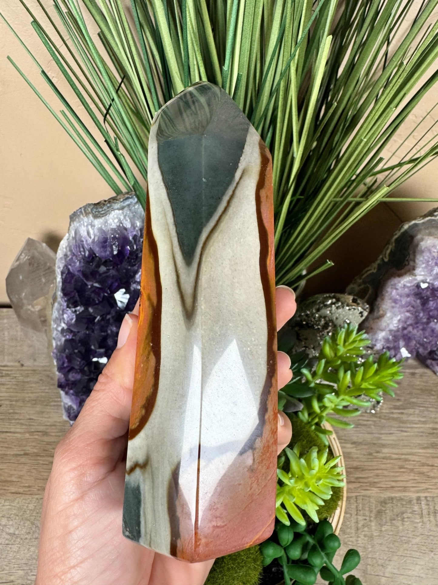 Polychrome Jasper Point 148mm, 5.86in - Purple Door Alchemy