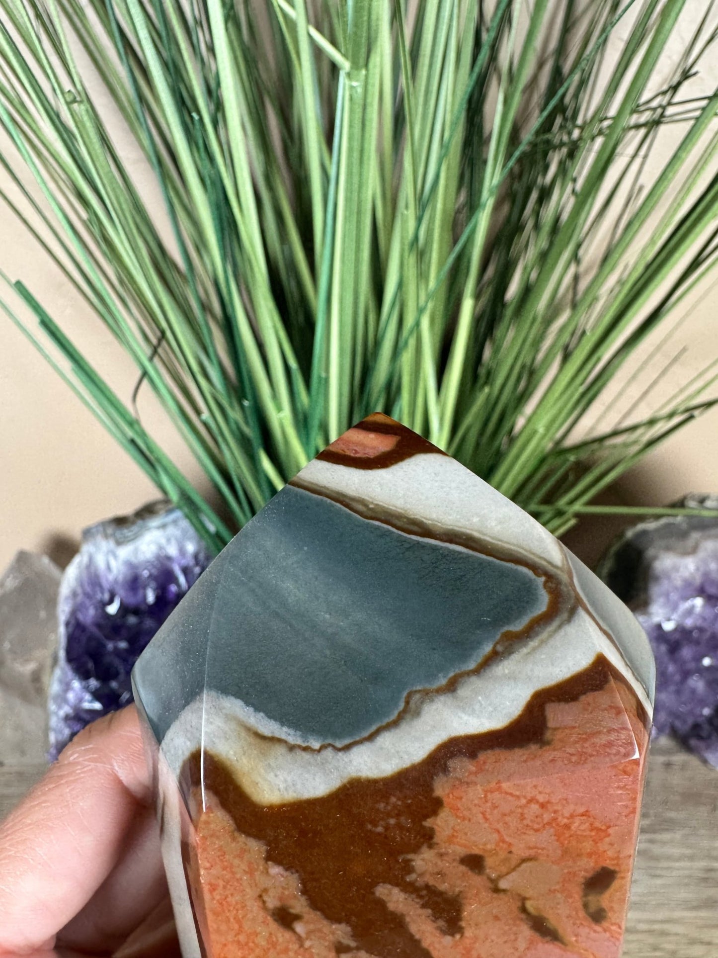Polychrome Jasper Point 148mm, 5.86in - Purple Door Alchemy