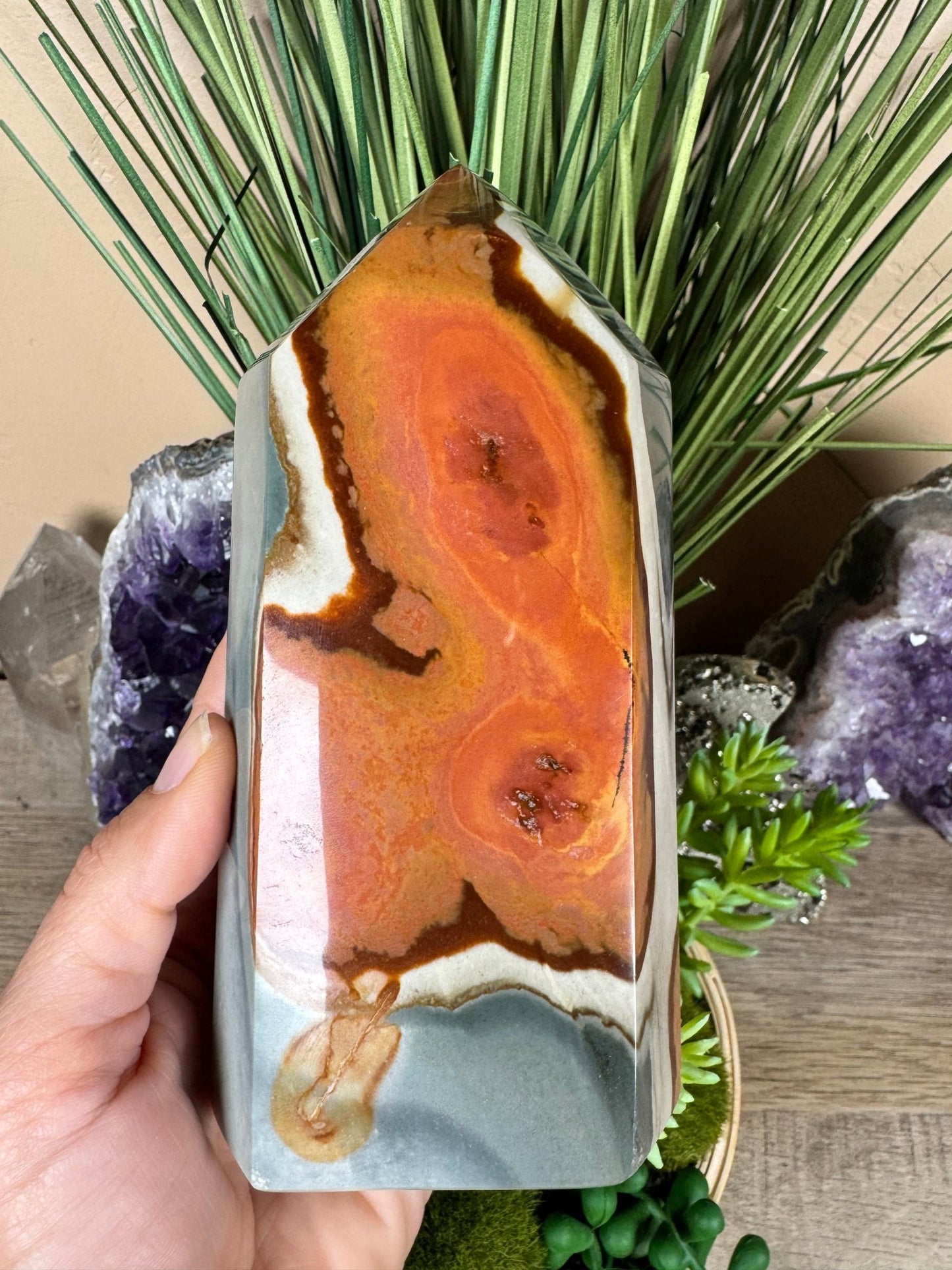 Polychrome Jasper Point 148mm, 5.86in - Purple Door Alchemy