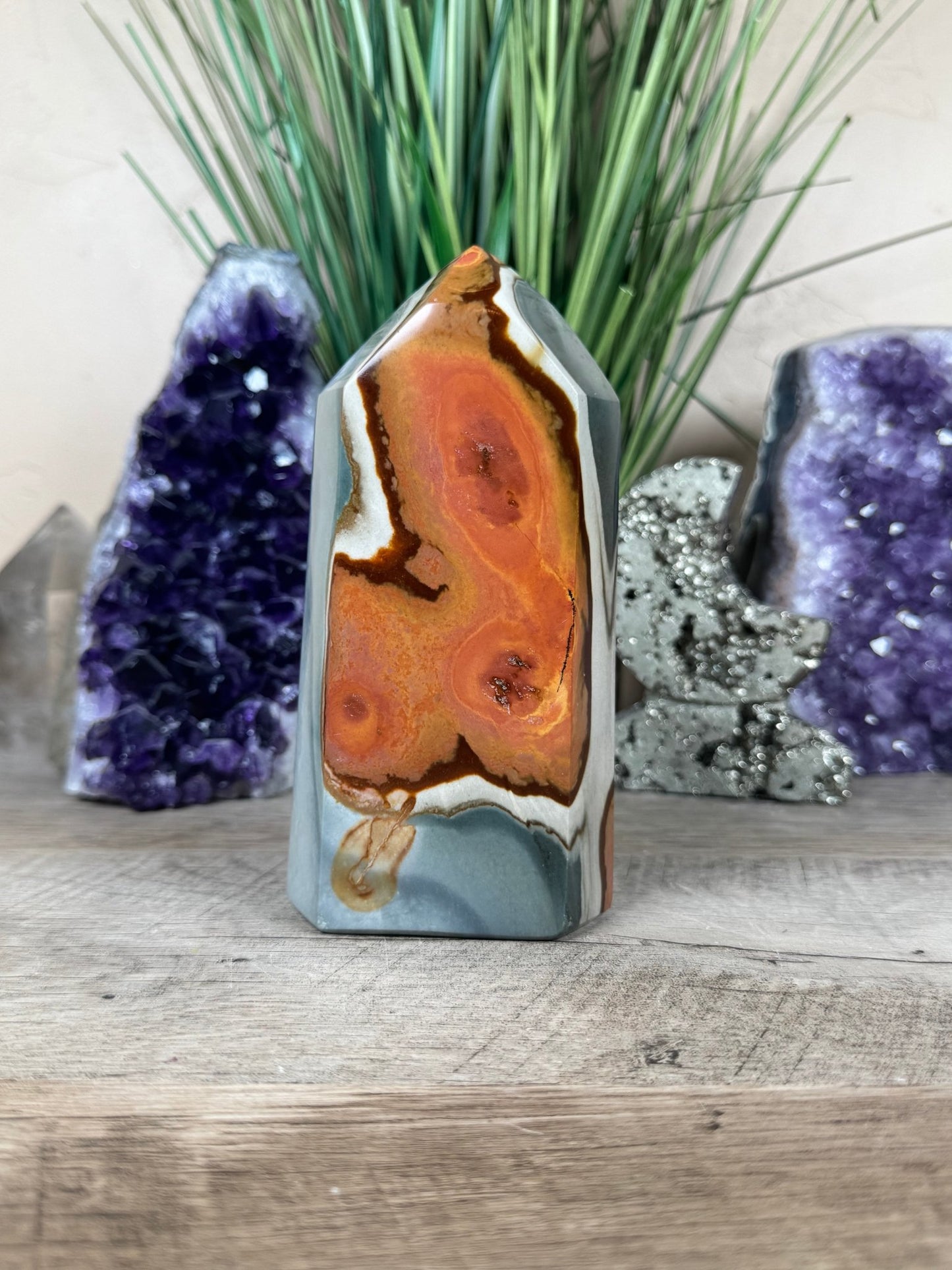 Polychrome Jasper Point 148mm, 5.86in - Purple Door Alchemy