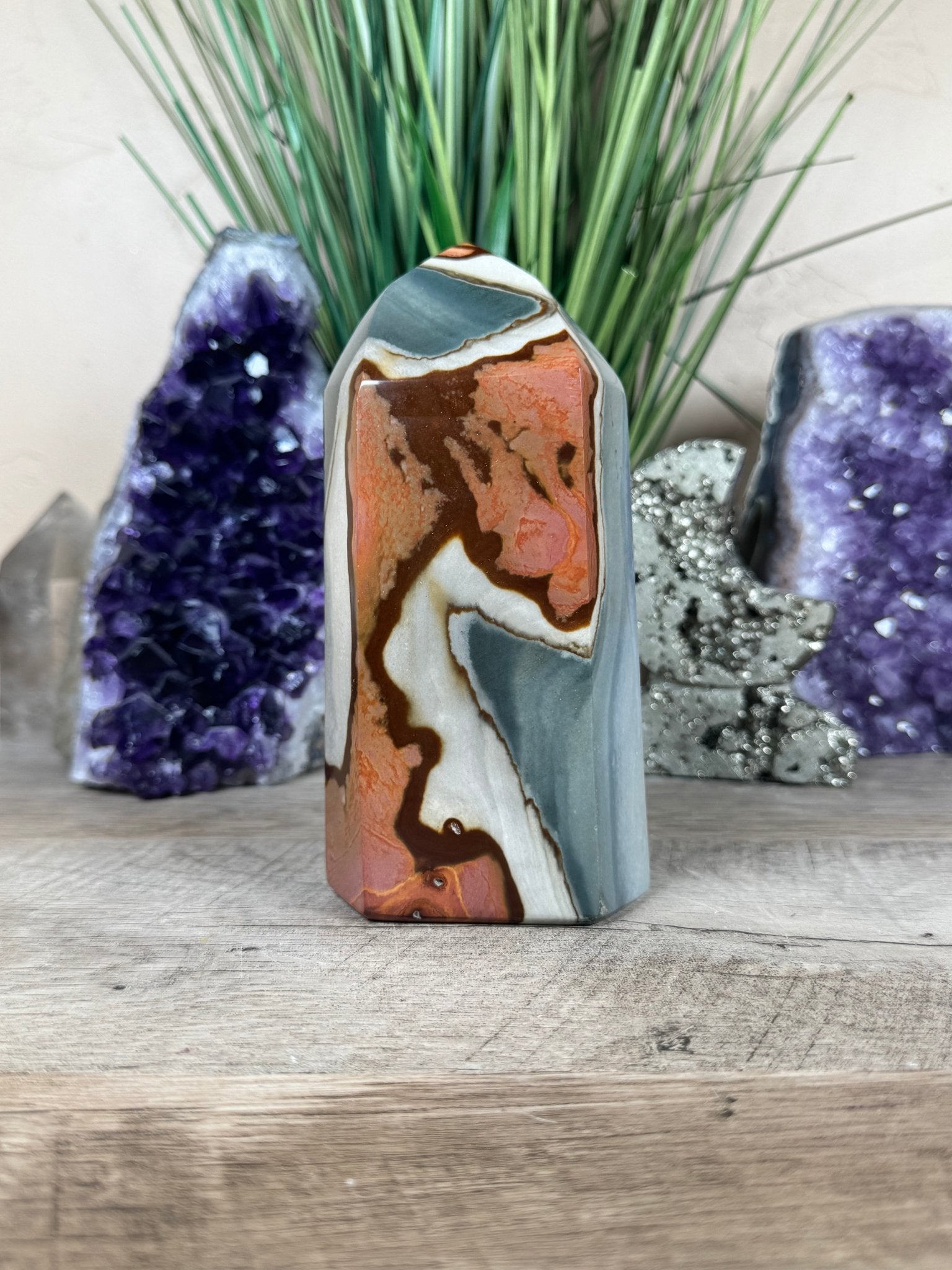Polychrome Jasper Point 148mm, 5.86in - Purple Door Alchemy