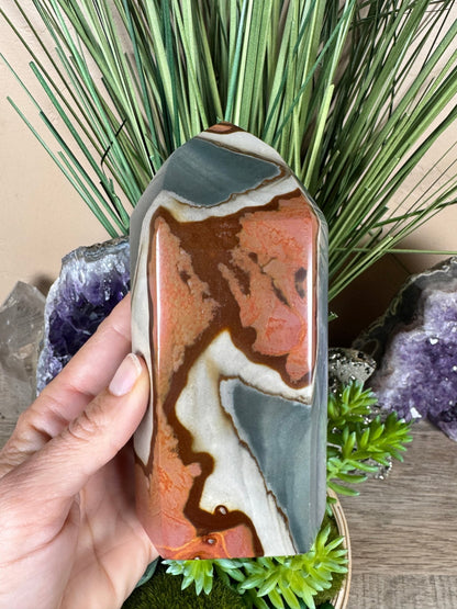 Polychrome Jasper Point 148mm, 5.86in - Purple Door Alchemy