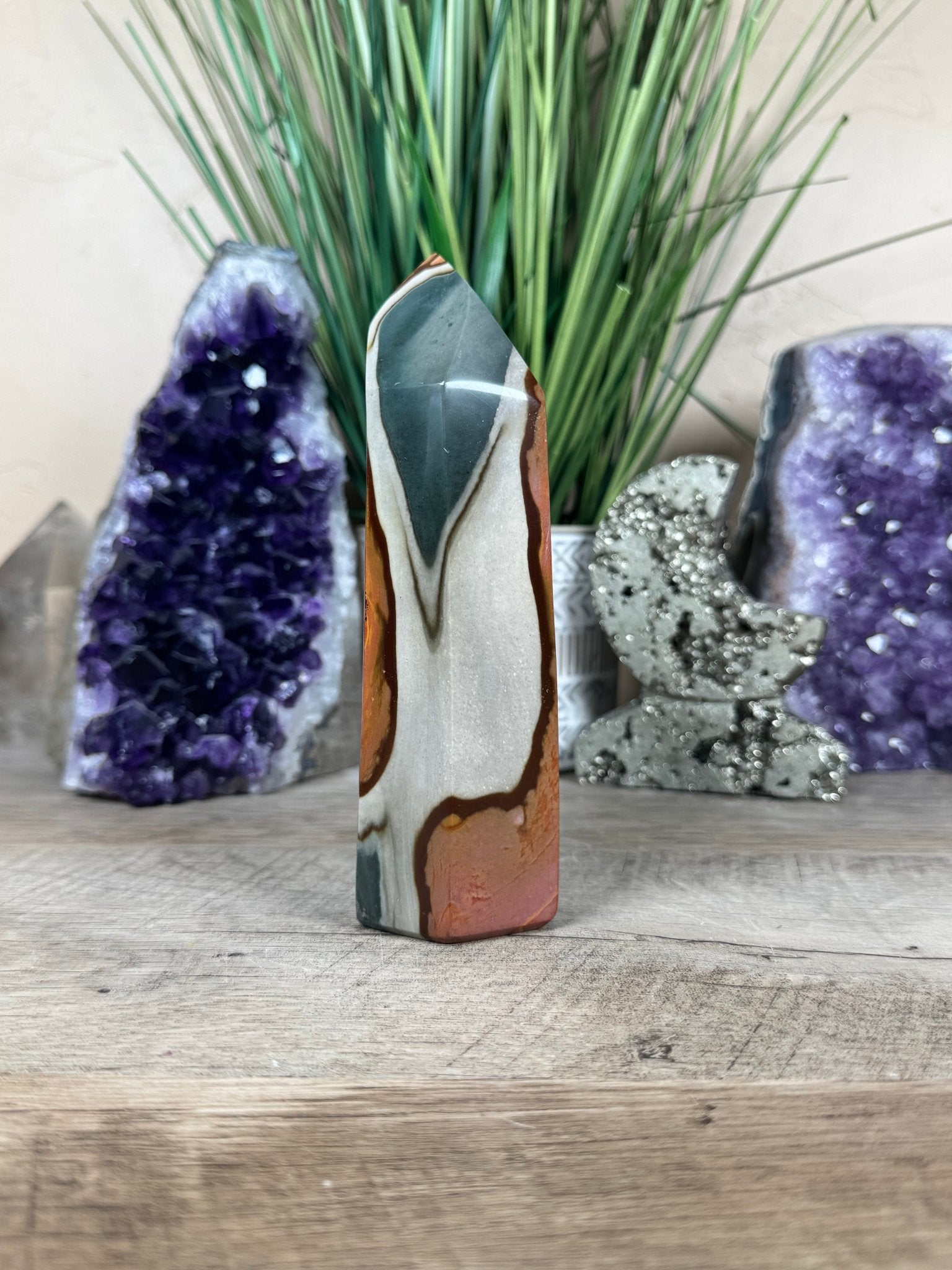 Polychrome Jasper Point 148mm, 5.86in - Purple Door Alchemy