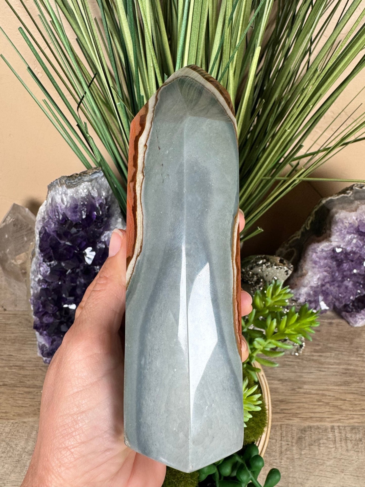 Polychrome Jasper Point 148mm, 5.86in - Purple Door Alchemy
