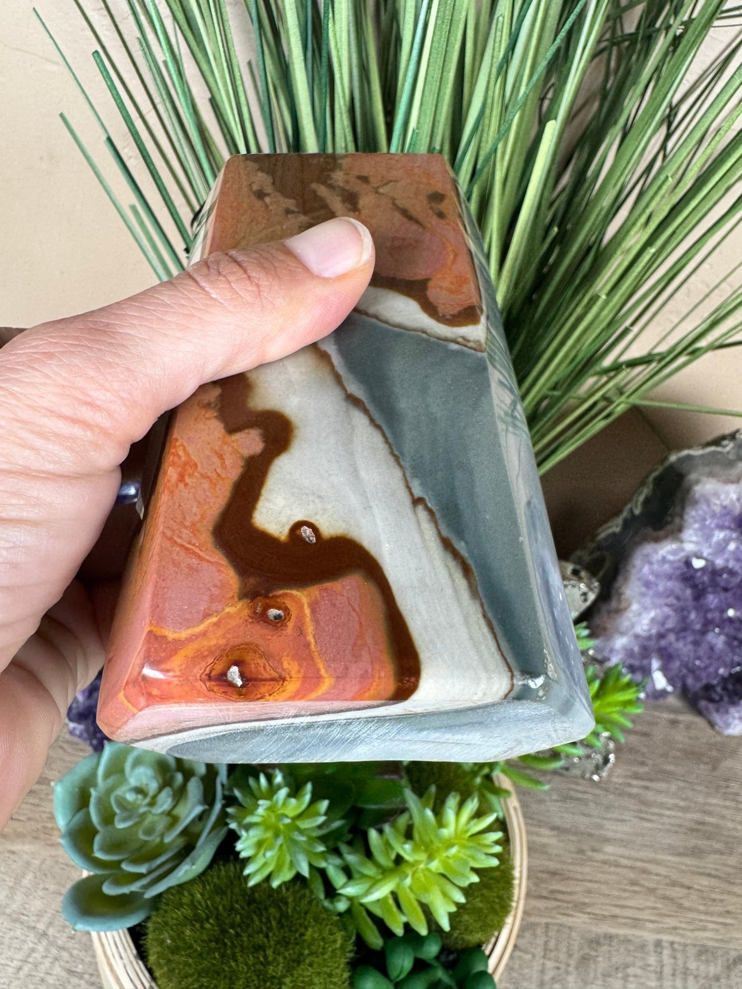 Polychrome Jasper Point 148mm, 5.86in - Purple Door Alchemy